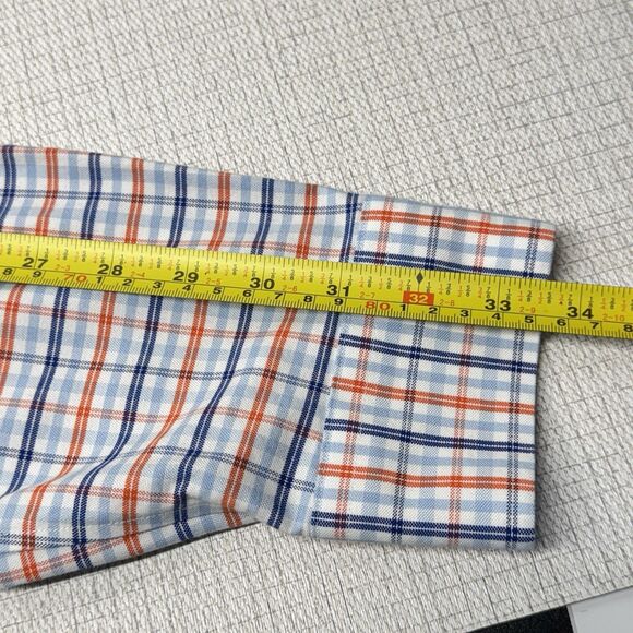 LANDS END Traditional Fit No-Iron Button Down Plaid Shirt X-large 17-17 1/2 - Picture 5 of 8